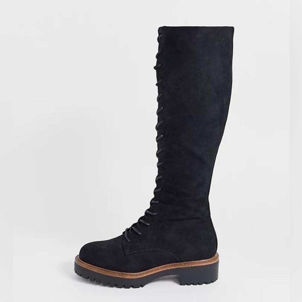 ASOS DESIGN Courtney chunky lace up knee high boots - Picture 3 of 8